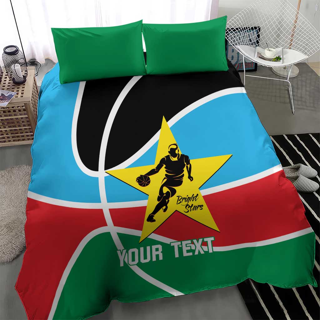 Afro Basketball Custom South Sudan Bedding Set Come On Bright Stars LT14
