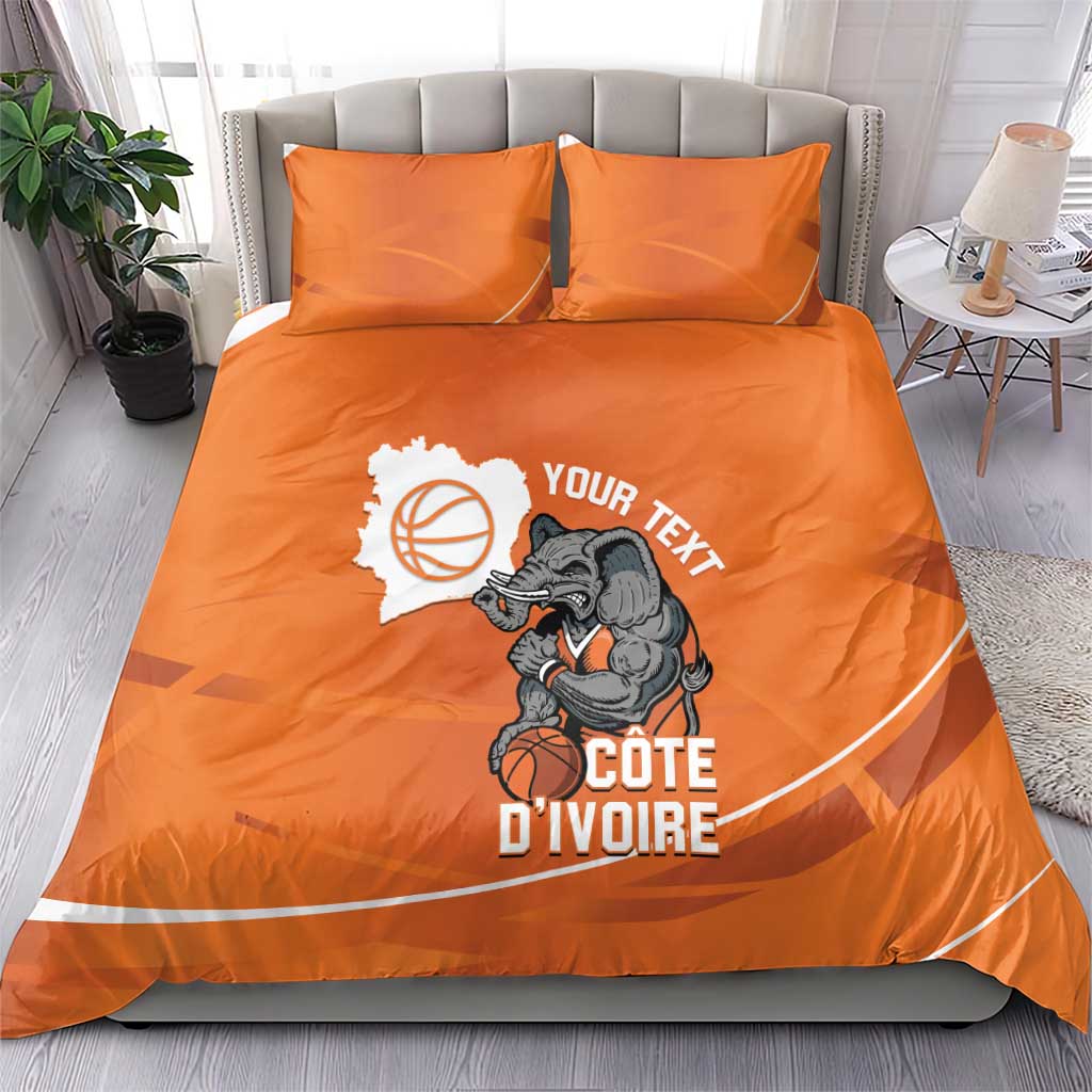 Afro Basketball Custom Ivory Coast Bedding Set Allez Les Elephants LT14