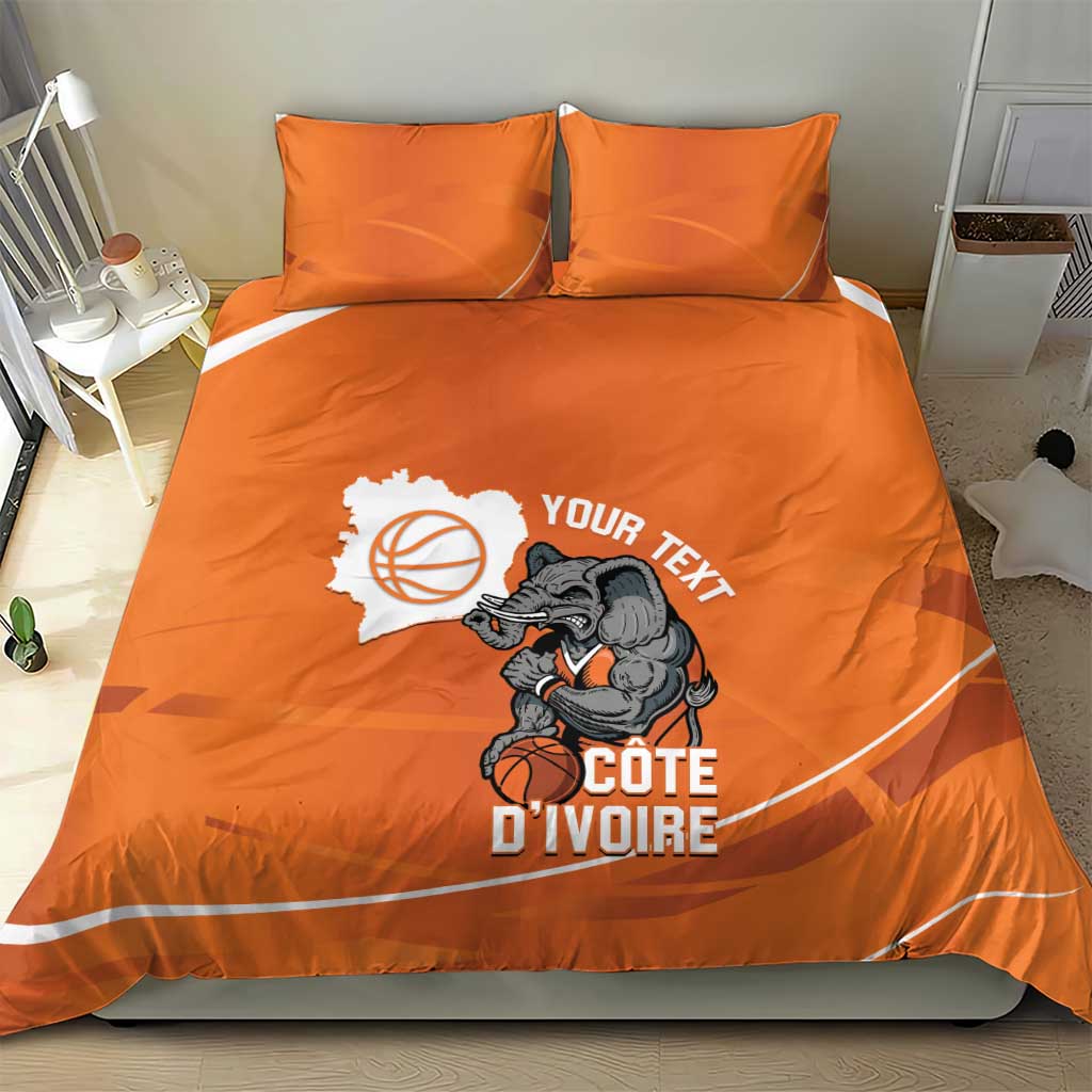 Afro Basketball Custom Ivory Coast Bedding Set Allez Les Elephants LT14
