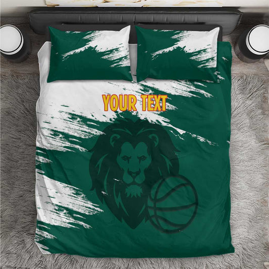 Afro Basketball Custom Cameroon Bedding Set Come On Indomitable Lions LT14