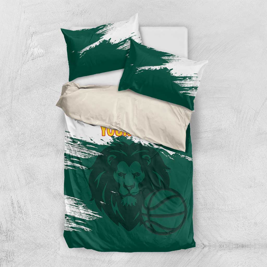 Afro Basketball Custom Cameroon Bedding Set Come On Indomitable Lions LT14