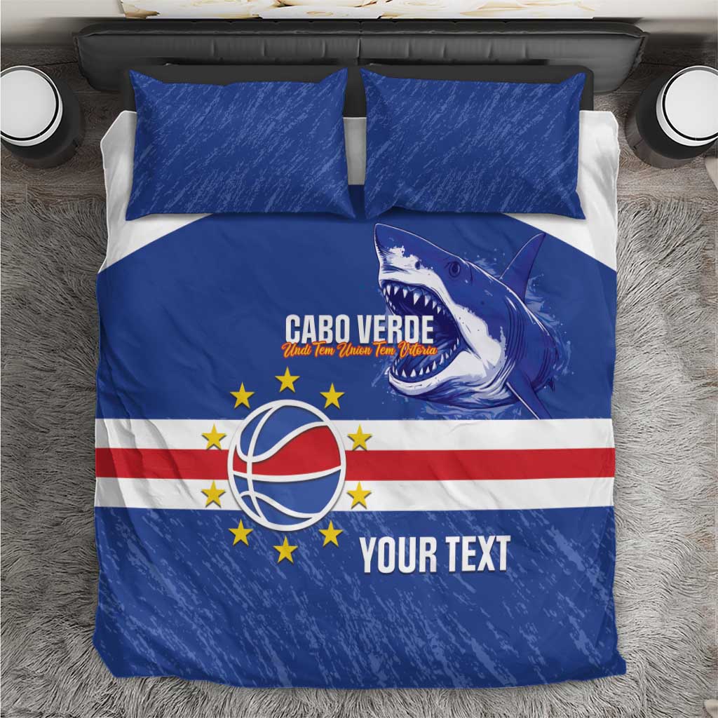 Afro Basketball Custom Cape Verde Bedding Set Come On Blue Sharks LT14