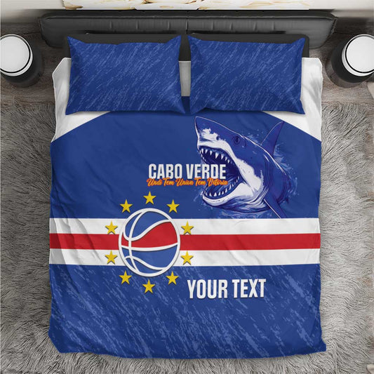 Afro Basketball Custom Cape Verde Bedding Set Come On Blue Sharks LT14
