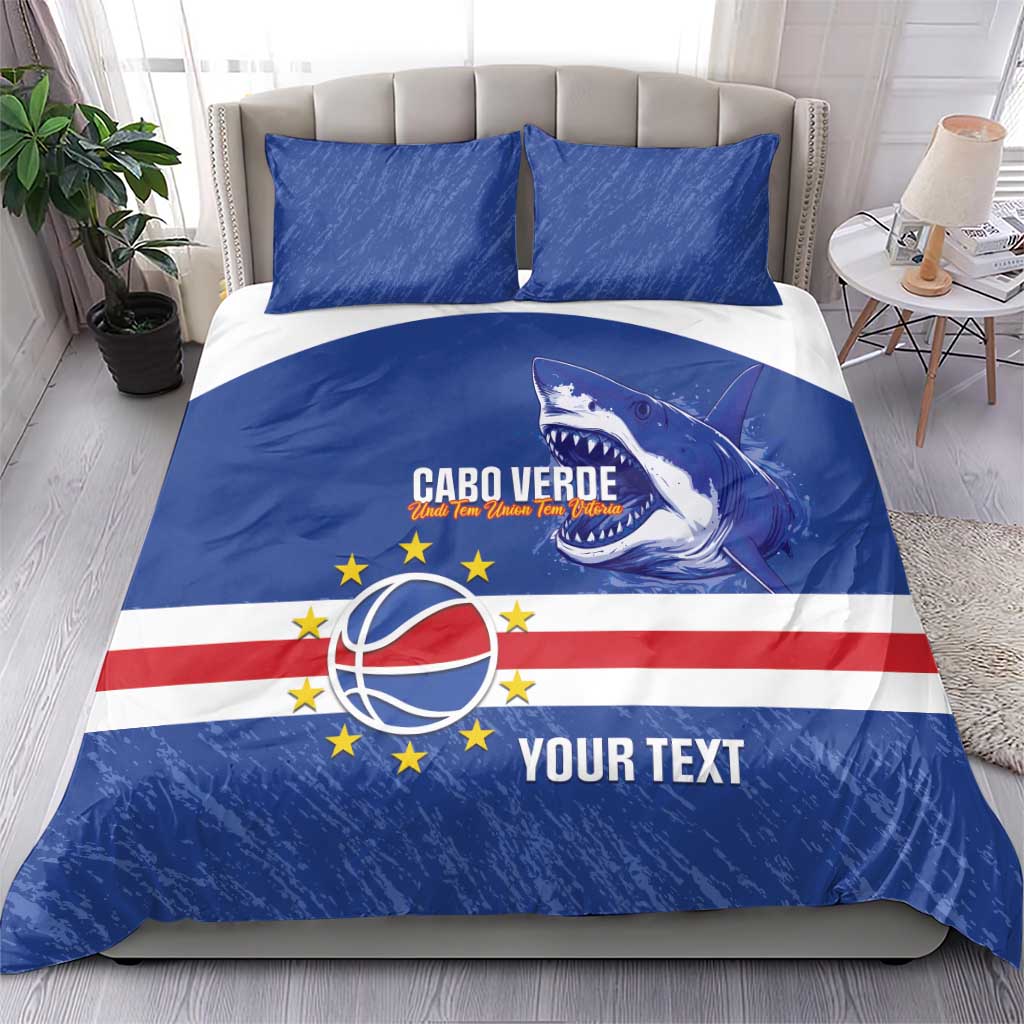Afro Basketball Custom Cape Verde Bedding Set Come On Blue Sharks LT14