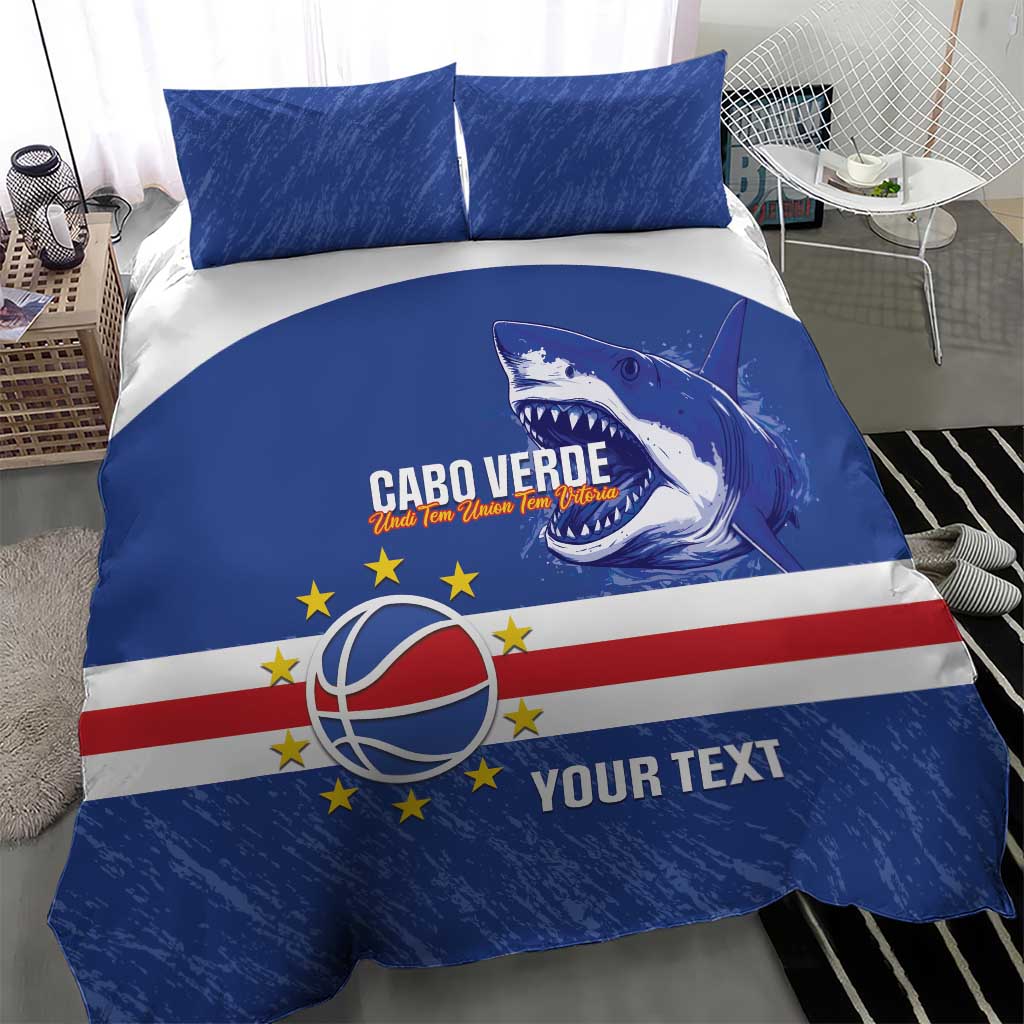 Afro Basketball Custom Cape Verde Bedding Set Come On Blue Sharks LT14