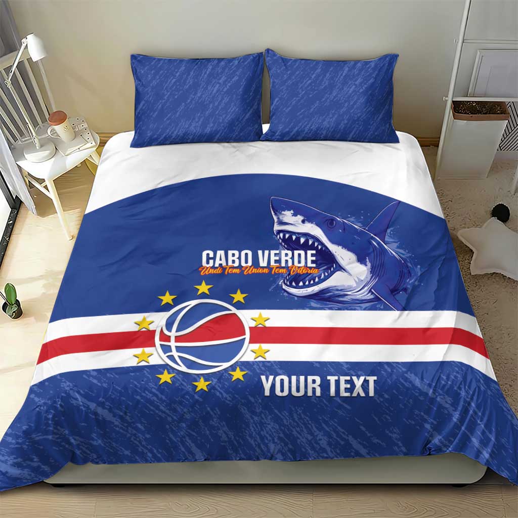 Afro Basketball Custom Cape Verde Bedding Set Come On Blue Sharks LT14