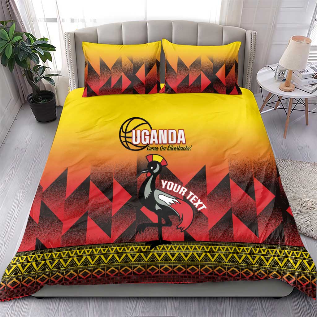Afro Basketball Custom Uganda Bedding Set Come On Silverbacks African Pattern LT14