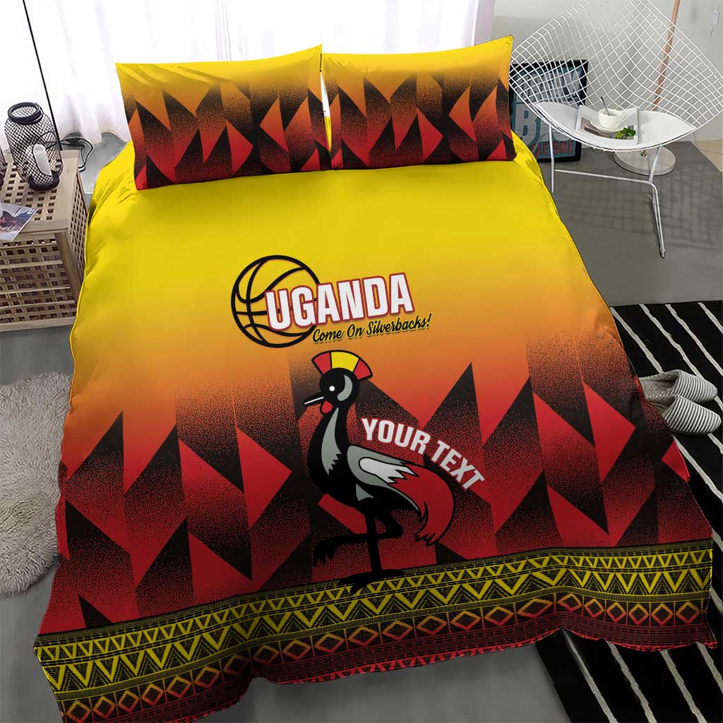 Afro Basketball Custom Uganda Bedding Set Come On Silverbacks African Pattern LT14