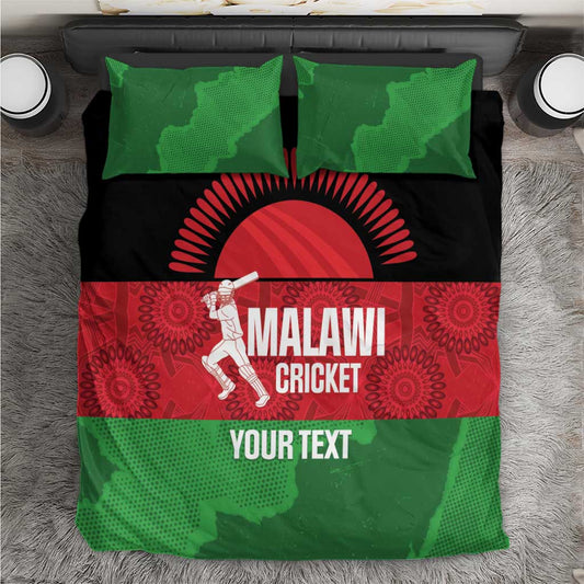 Afro Cricket Malawi Custom Bedding Set Go Champions Flag Style LT14