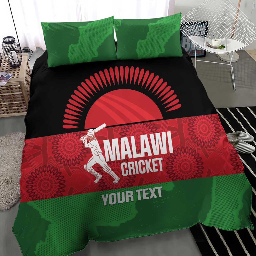 Afro Cricket Malawi Custom Bedding Set Go Champions Flag Style LT14