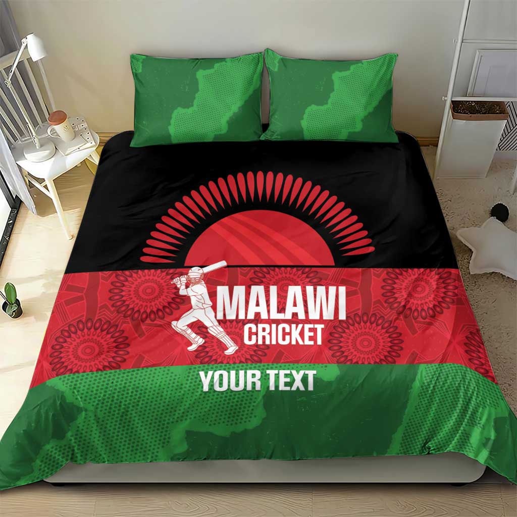 Afro Cricket Malawi Custom Bedding Set Go Champions Flag Style LT14