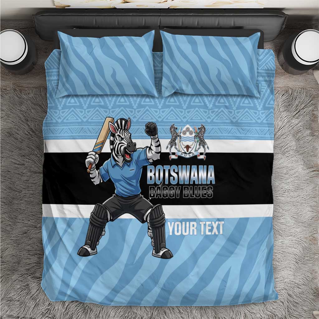 Afro Cricket Botswana Custom Bedding Set Go Baggy Blues Zebra Mascot LT14
