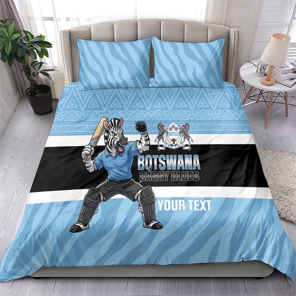 Afro Cricket Botswana Custom Bedding Set Go Baggy Blues Zebra Mascot LT14