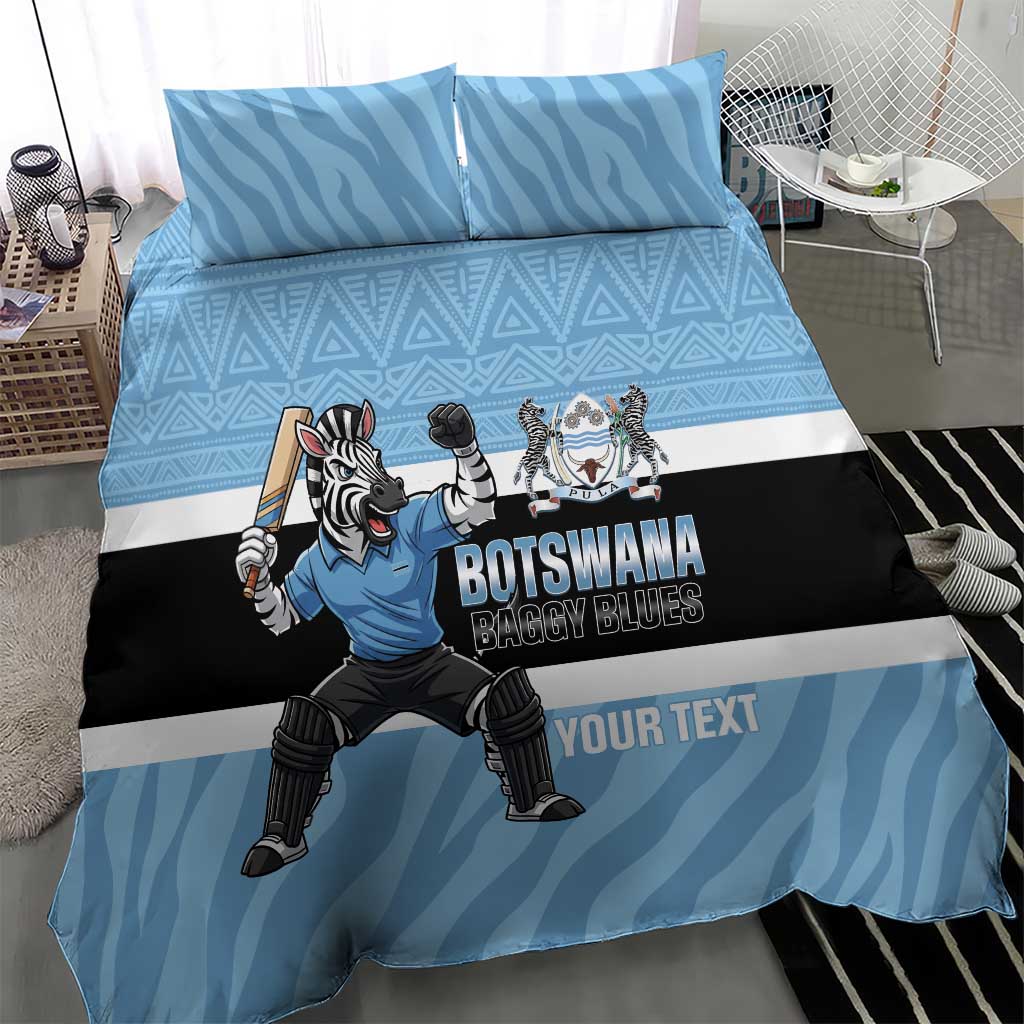 Afro Cricket Botswana Custom Bedding Set Go Baggy Blues Zebra Mascot LT14