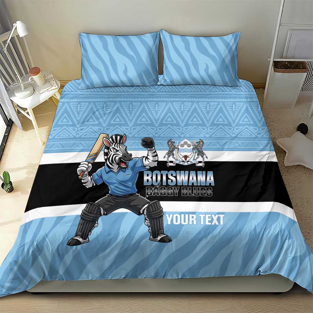 Afro Cricket Botswana Custom Bedding Set Go Baggy Blues Zebra Mascot LT14