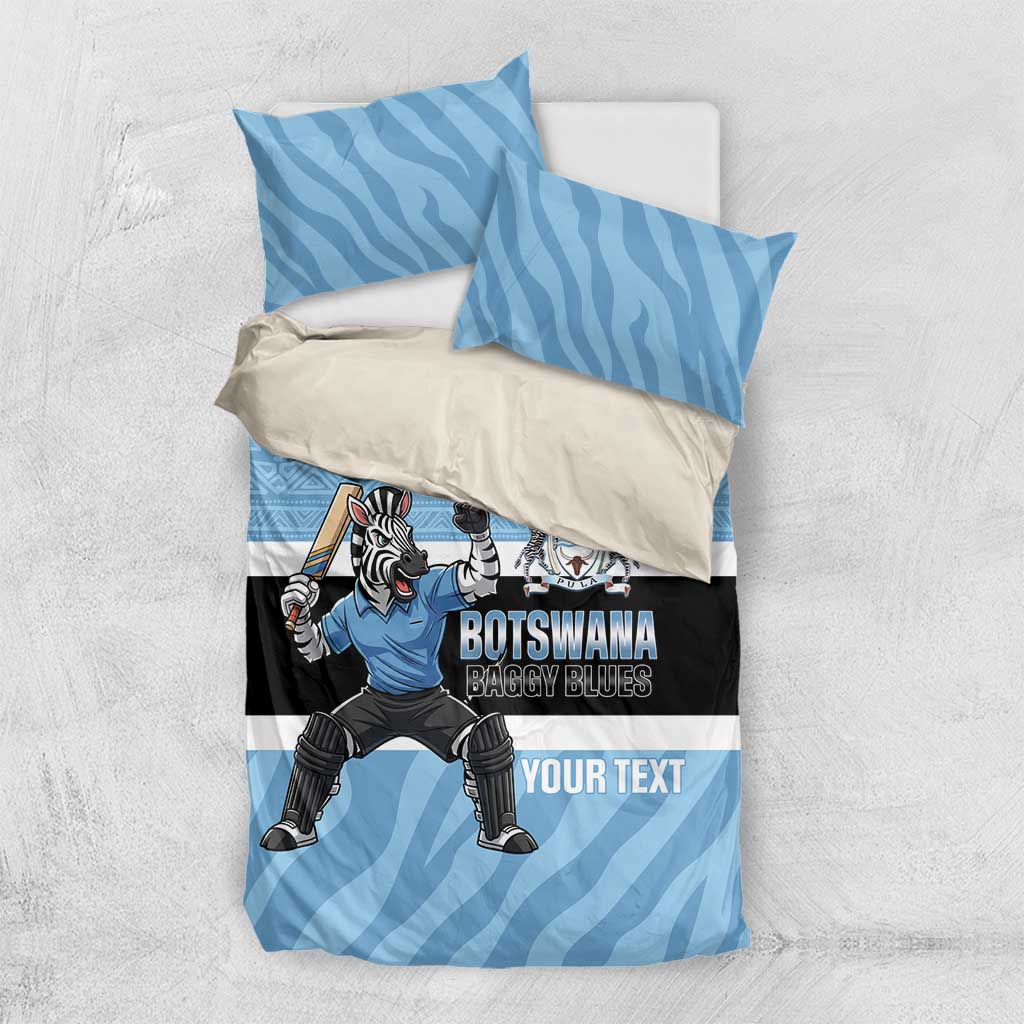 Afro Cricket Botswana Custom Bedding Set Go Baggy Blues Zebra Mascot LT14