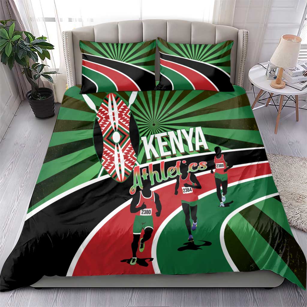 Afro Athletics Kenya Bedding Set Olono Maasai Shield Running Way LT14