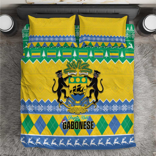 Afro Gabon Christmas Bedding Set Joyeux Noel Coat Of Arms - African Pattern LT14
