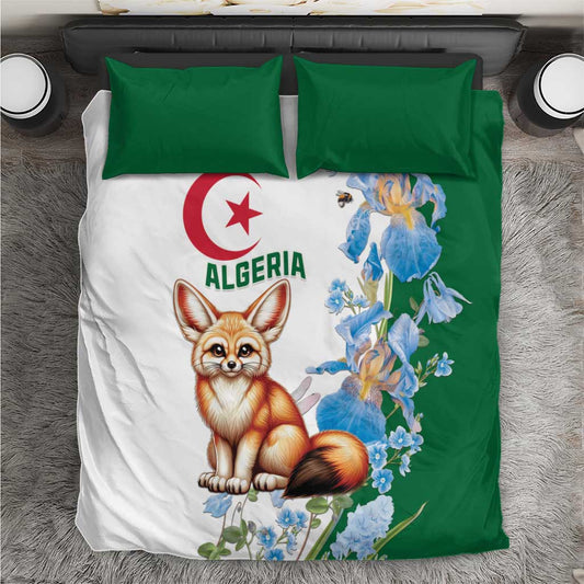 Afro Algeria Bedding Set Fennec Fox With Blue Isris Flower LT15