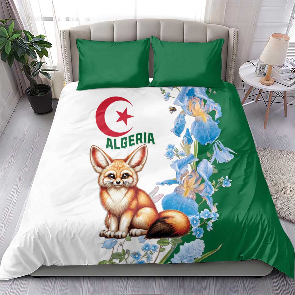Afro Algeria Bedding Set Fennec Fox With Blue Isris Flower LT15