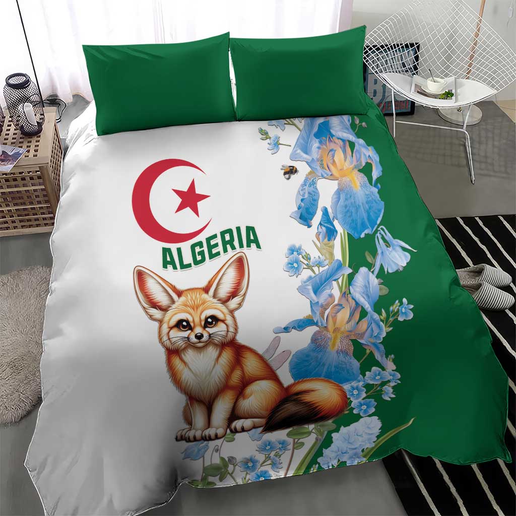 Afro Algeria Bedding Set Fennec Fox With Blue Isris Flower LT15