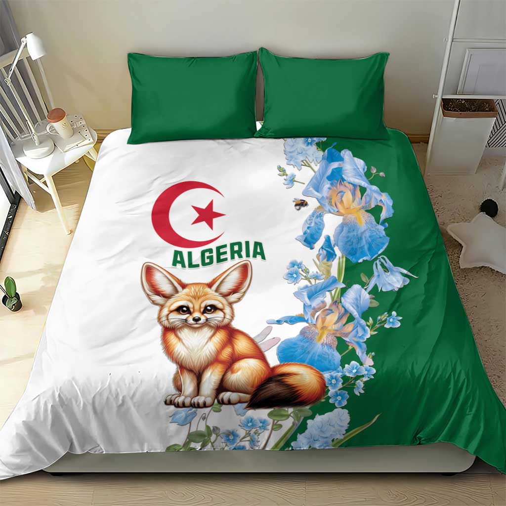 Afro Algeria Bedding Set Fennec Fox With Blue Isris Flower LT15