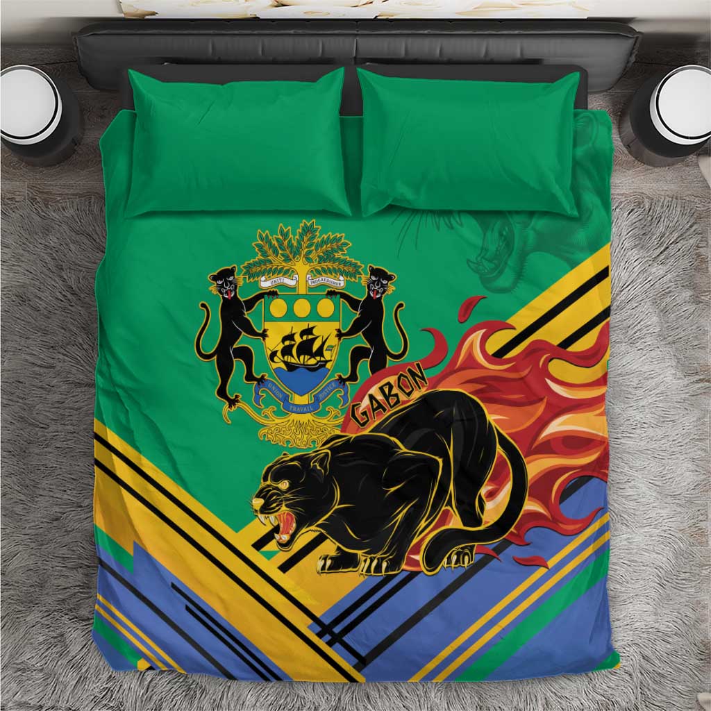 Afro Gabon Bedding Set Black Panther With Coat Of Arms LT15