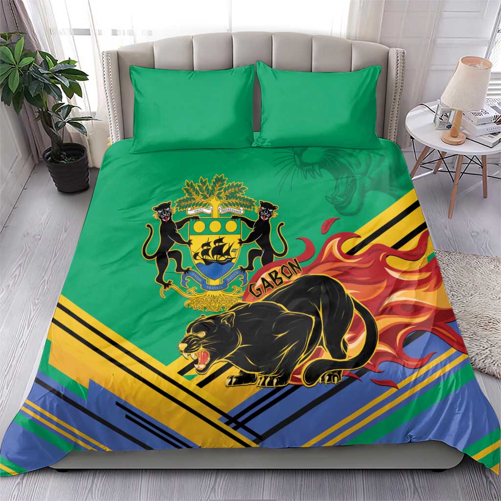 Afro Gabon Bedding Set Black Panther With Coat Of Arms LT15