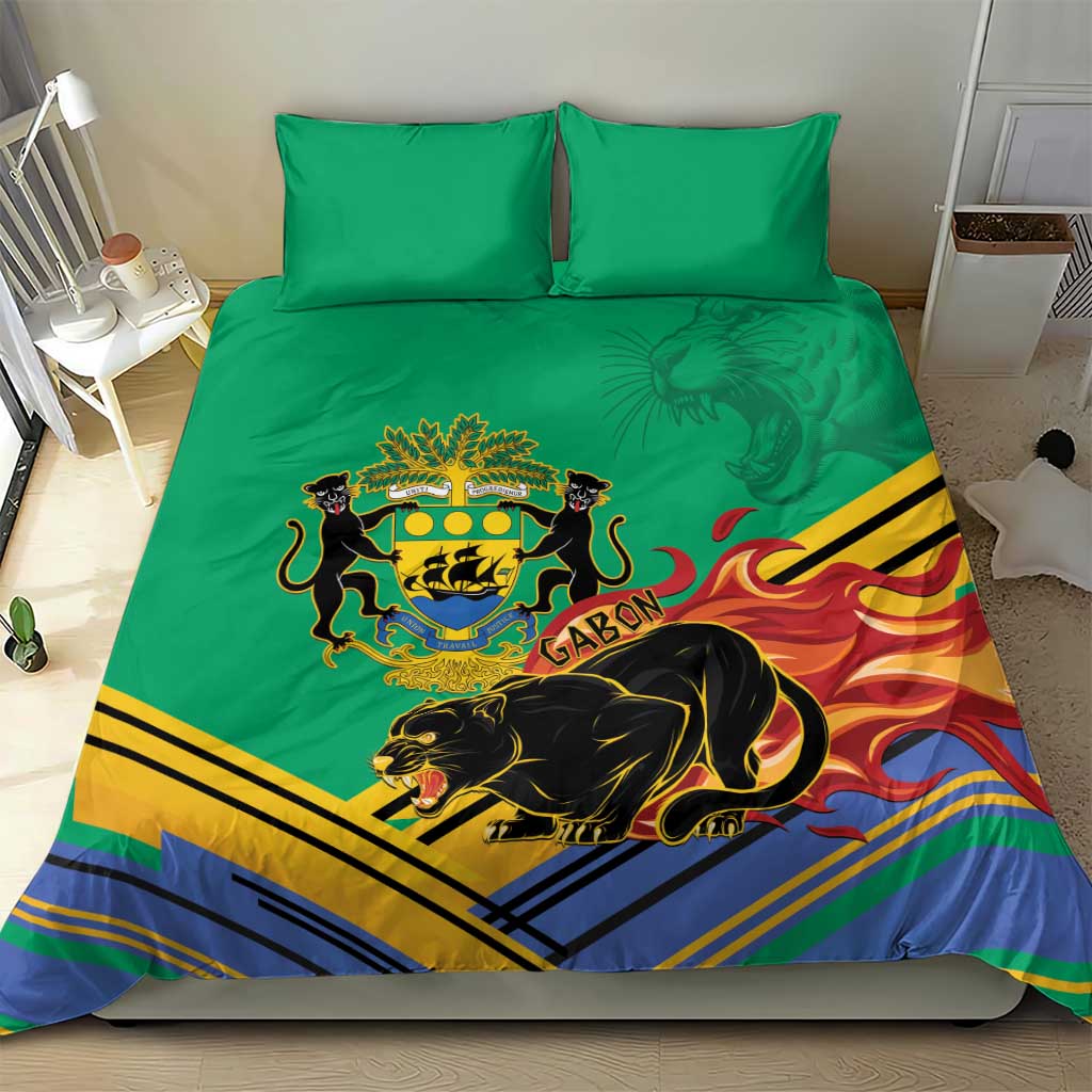 Afro Gabon Bedding Set Black Panther With Coat Of Arms LT15