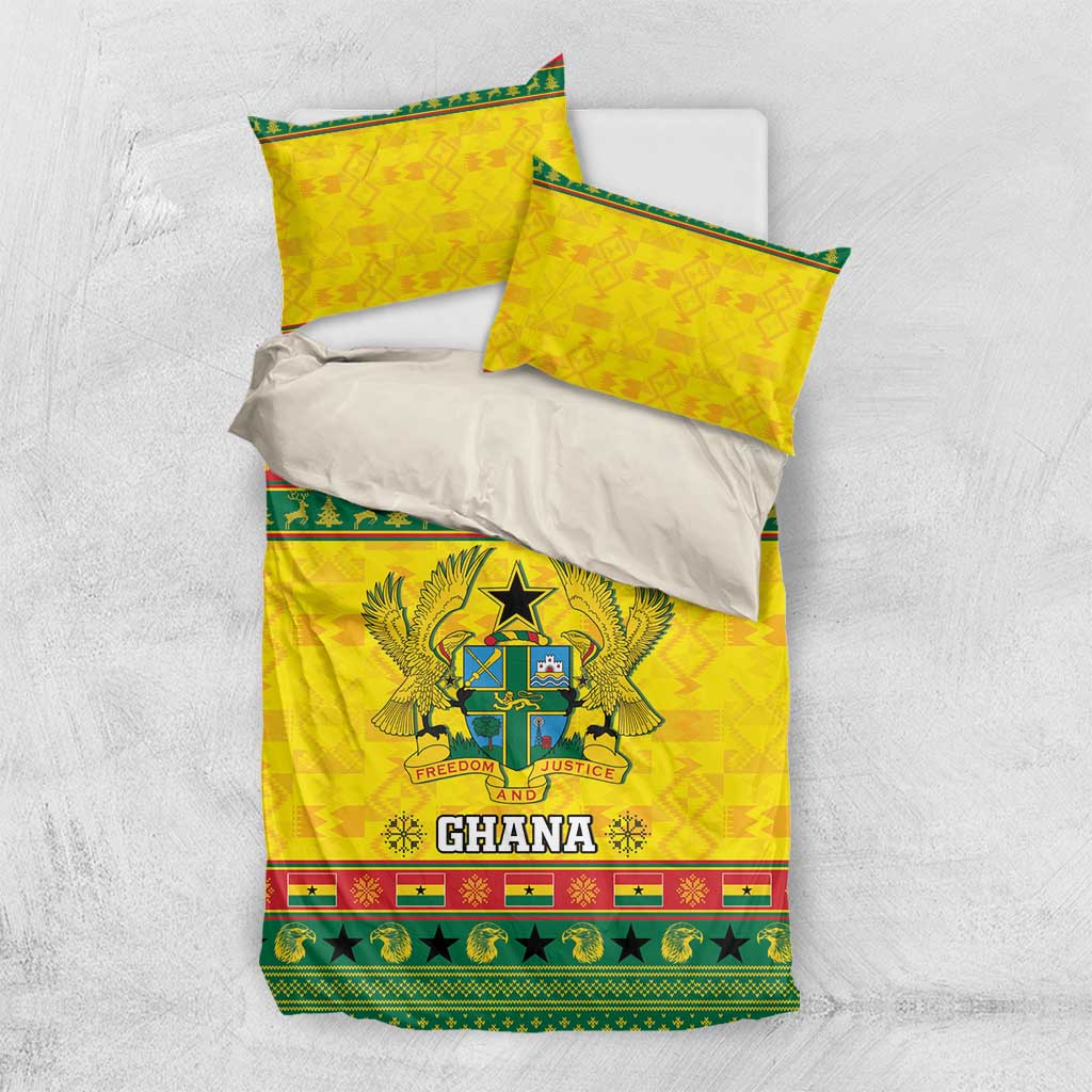 Afro Ghana Christmas Bedding Set Coat Of Arms - Kente Pattern LT15