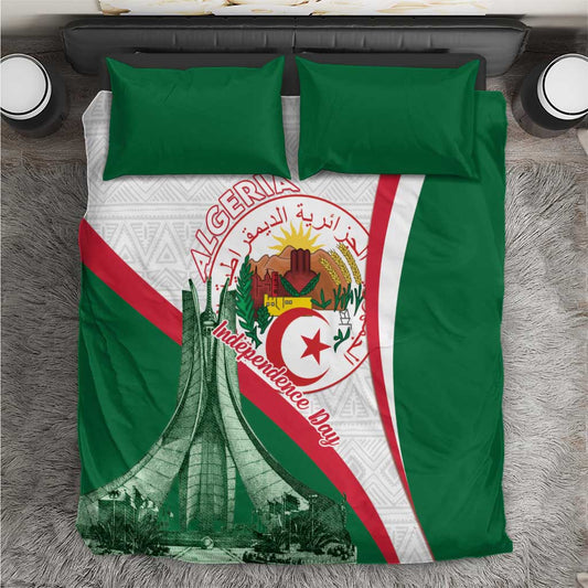 Algeria Independence Day Bedding Set Coat Of Arms With Maqam Echahid LT15