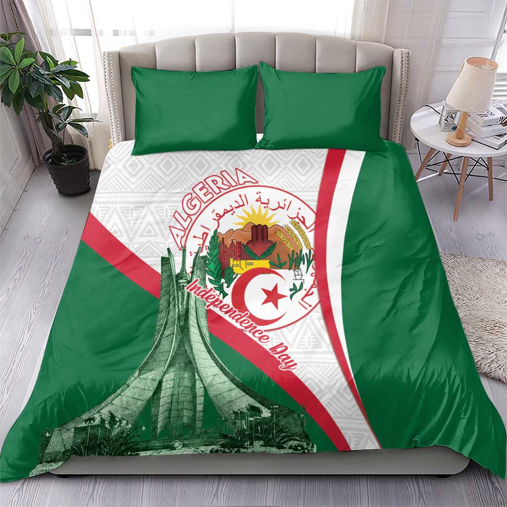 Algeria Independence Day Bedding Set Coat Of Arms With Maqam Echahid LT15