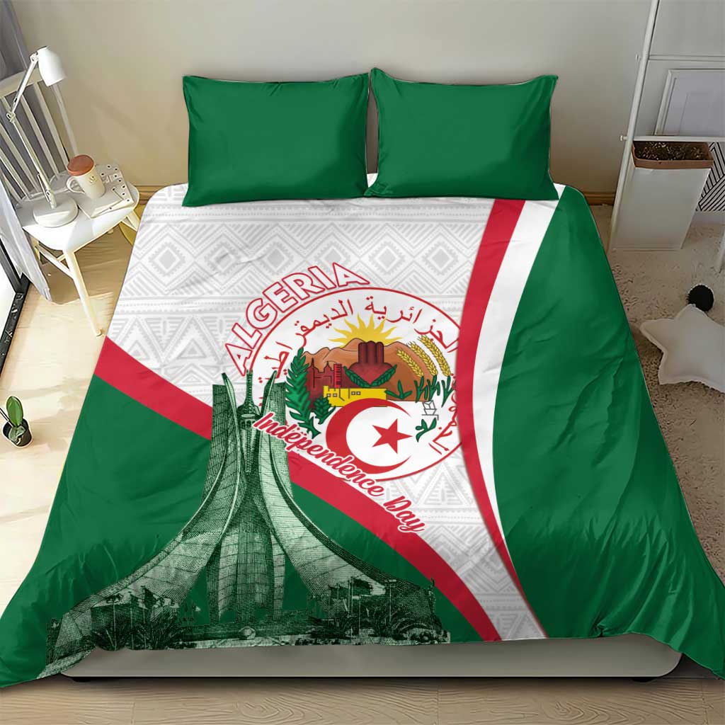 Algeria Independence Day Bedding Set Coat Of Arms With Maqam Echahid LT15