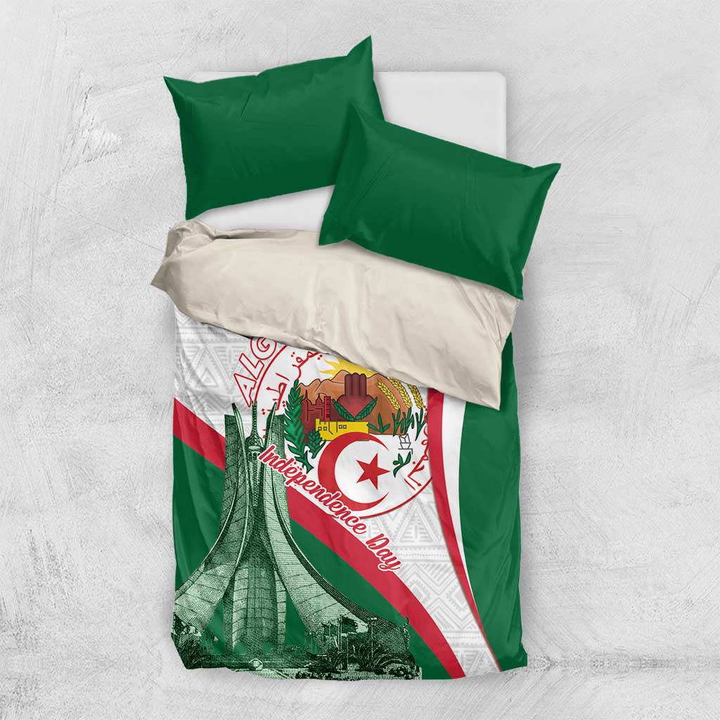 Algeria Independence Day Bedding Set Coat Of Arms With Maqam Echahid LT15