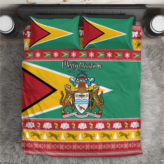 Afro Guyana Christmas Bedding Set Mix Coat Of Arms LT15