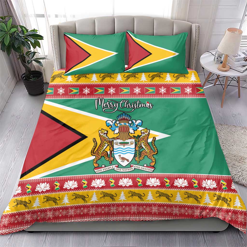 Afro Guyana Christmas Bedding Set Mix Coat Of Arms LT15