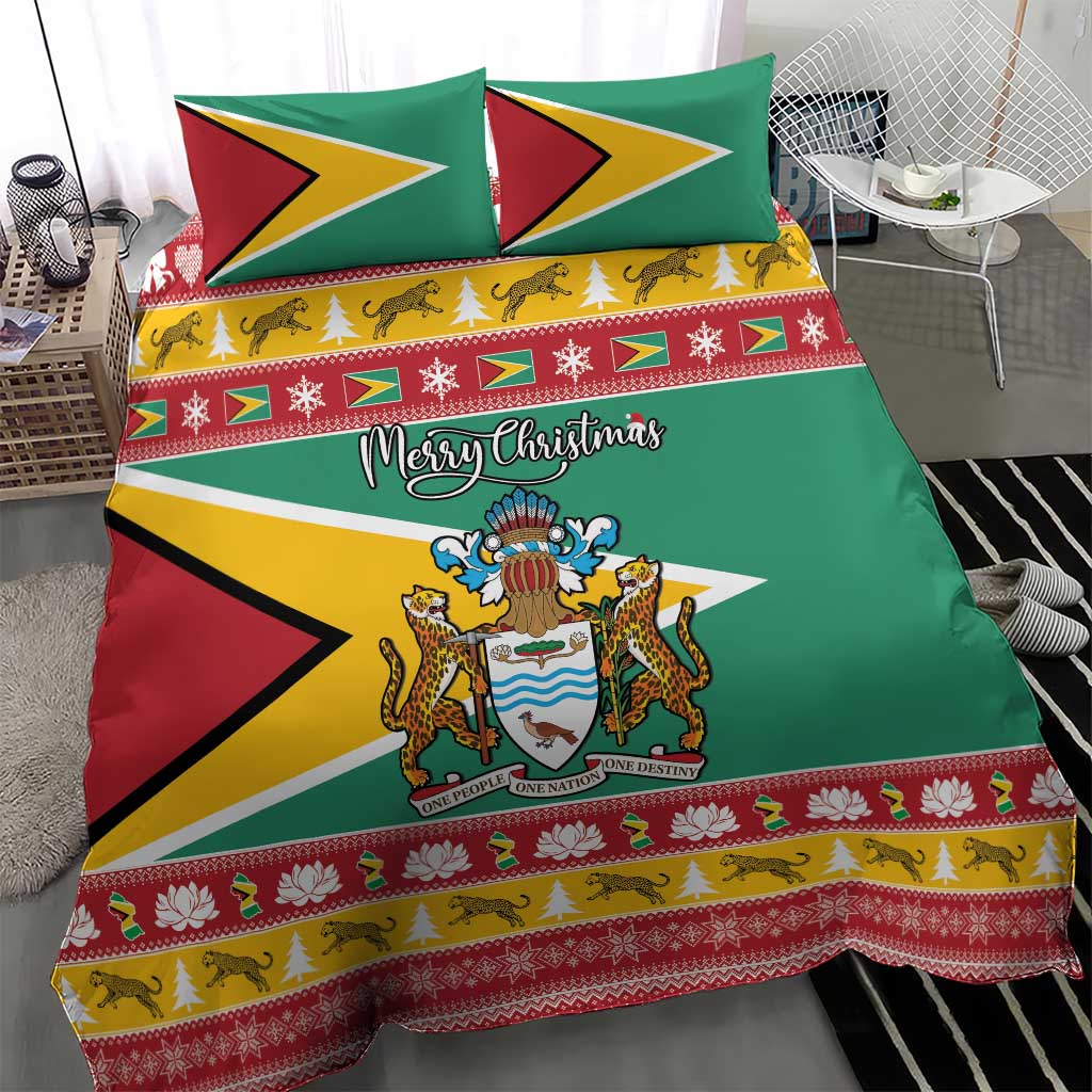 Afro Guyana Christmas Bedding Set Mix Coat Of Arms LT15