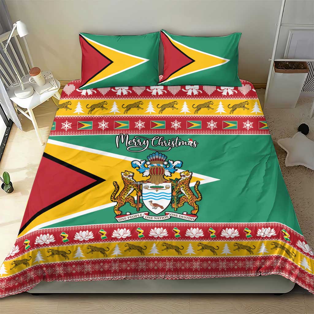 Afro Guyana Christmas Bedding Set Mix Coat Of Arms LT15
