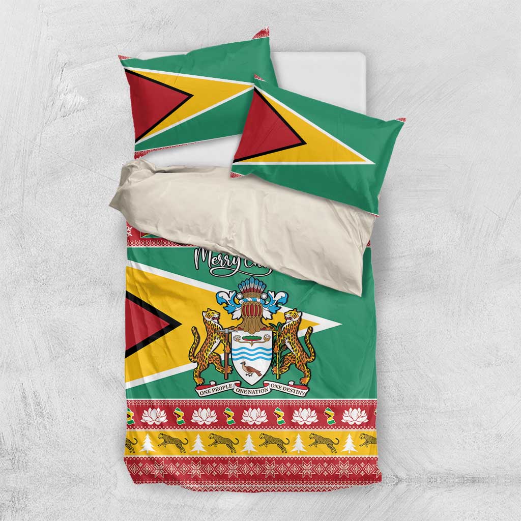 Afro Guyana Christmas Bedding Set Mix Coat Of Arms LT15