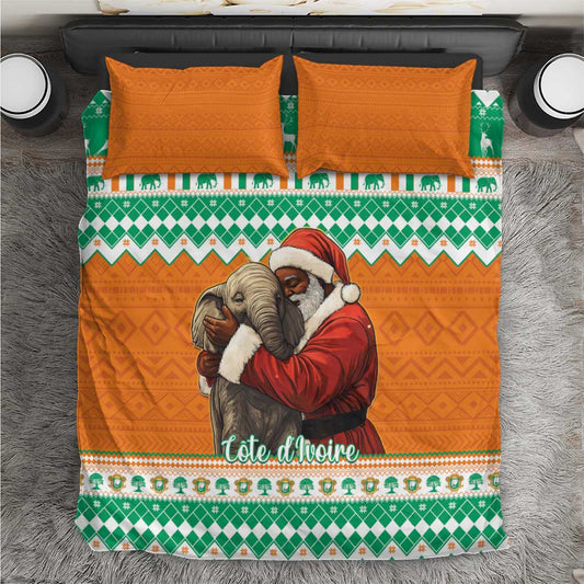 Afro Ivory Coast Christmas Bedding Set Black Santa Afishapa - African Pattern LT15