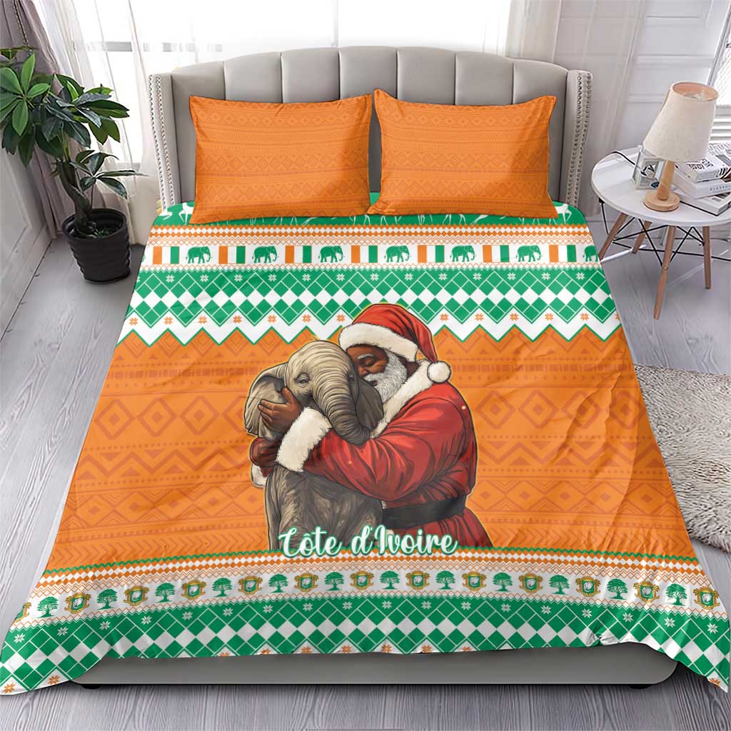 Afro Ivory Coast Christmas Bedding Set Black Santa Afishapa - African Pattern LT15