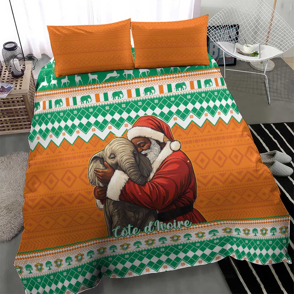 Afro Ivory Coast Christmas Bedding Set Black Santa Afishapa - African Pattern LT15
