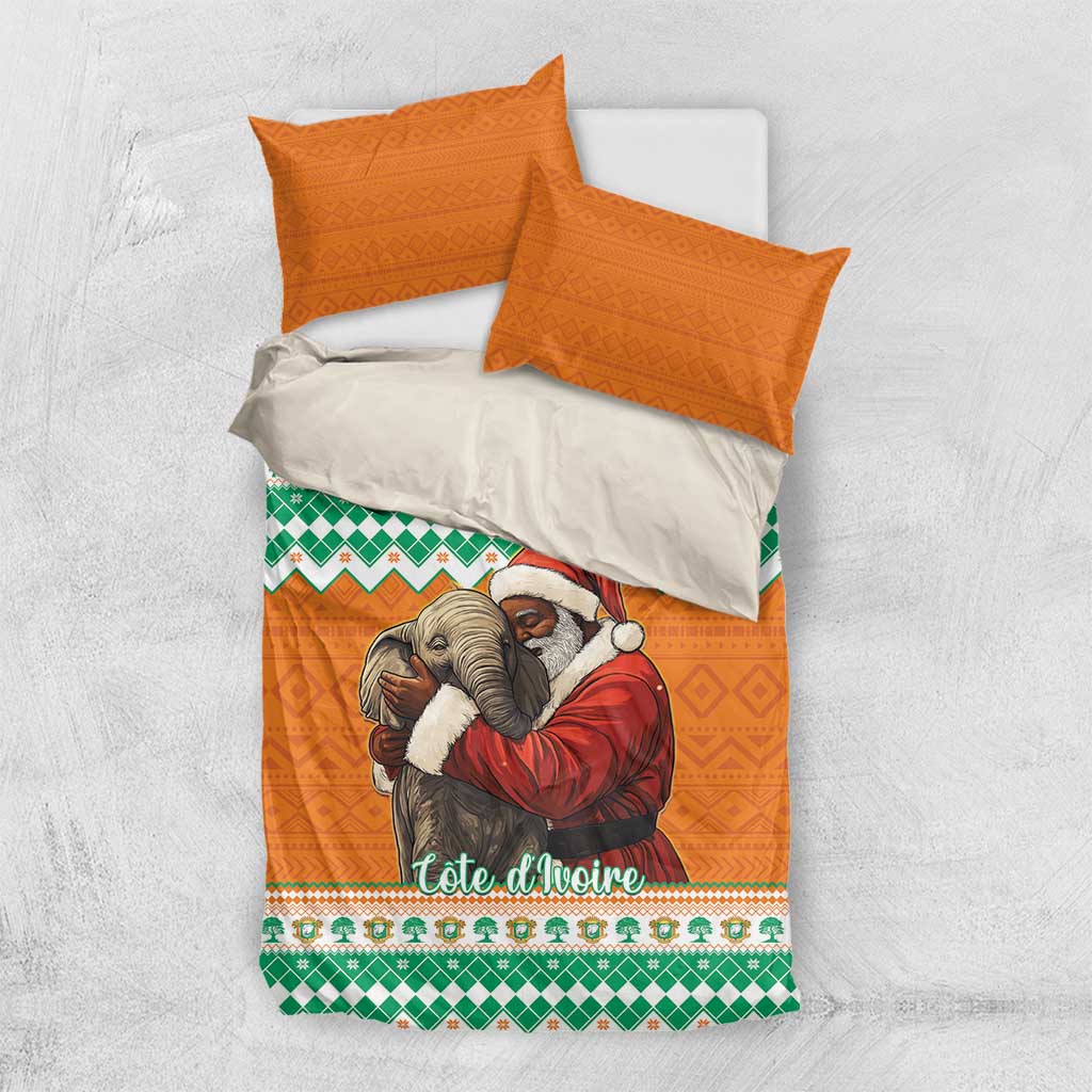 Afro Ivory Coast Christmas Bedding Set Black Santa Afishapa - African Pattern LT15