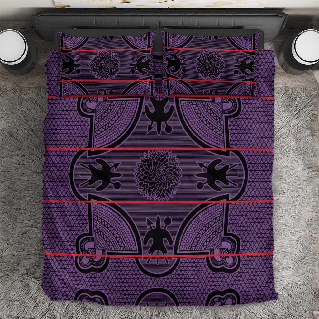 Basotho Blanket Bedding Set Lesotho Seanamarena Heritage - Violet LT15
