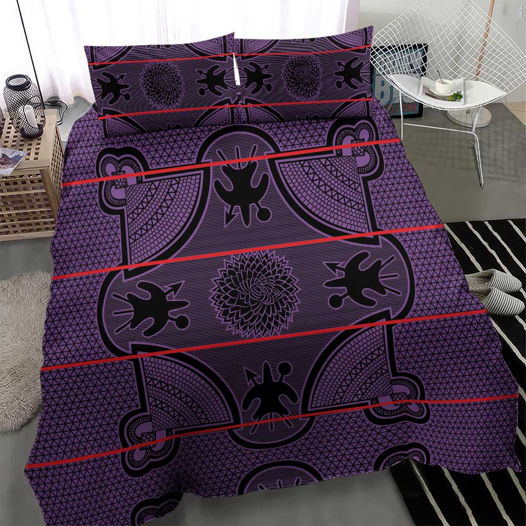 Basotho Blanket Bedding Set Lesotho Seanamarena Heritage - Violet LT15