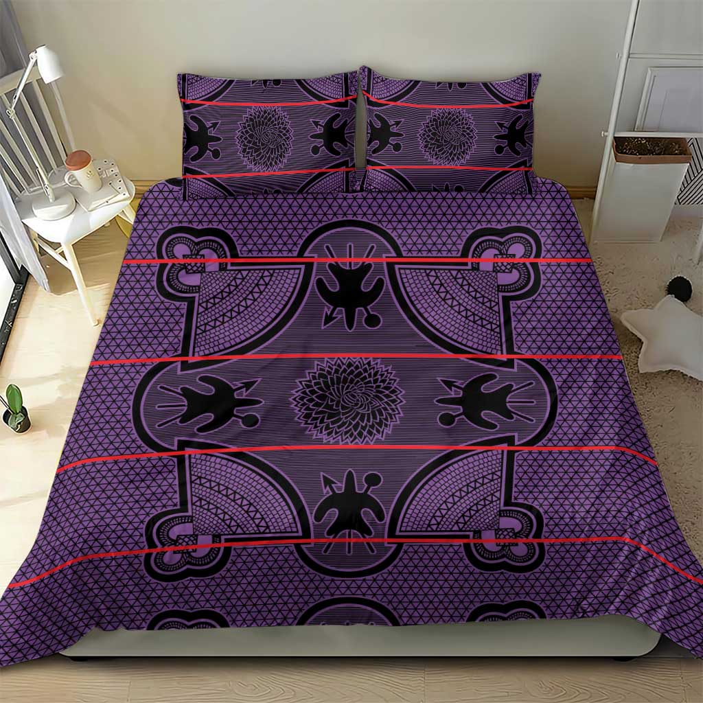 Basotho Blanket Bedding Set Lesotho Seanamarena Heritage - Violet LT15