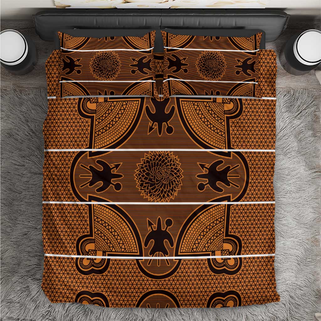 Basotho Blanket Bedding Set Lesotho Seanamarena Heritage - Orange LT15