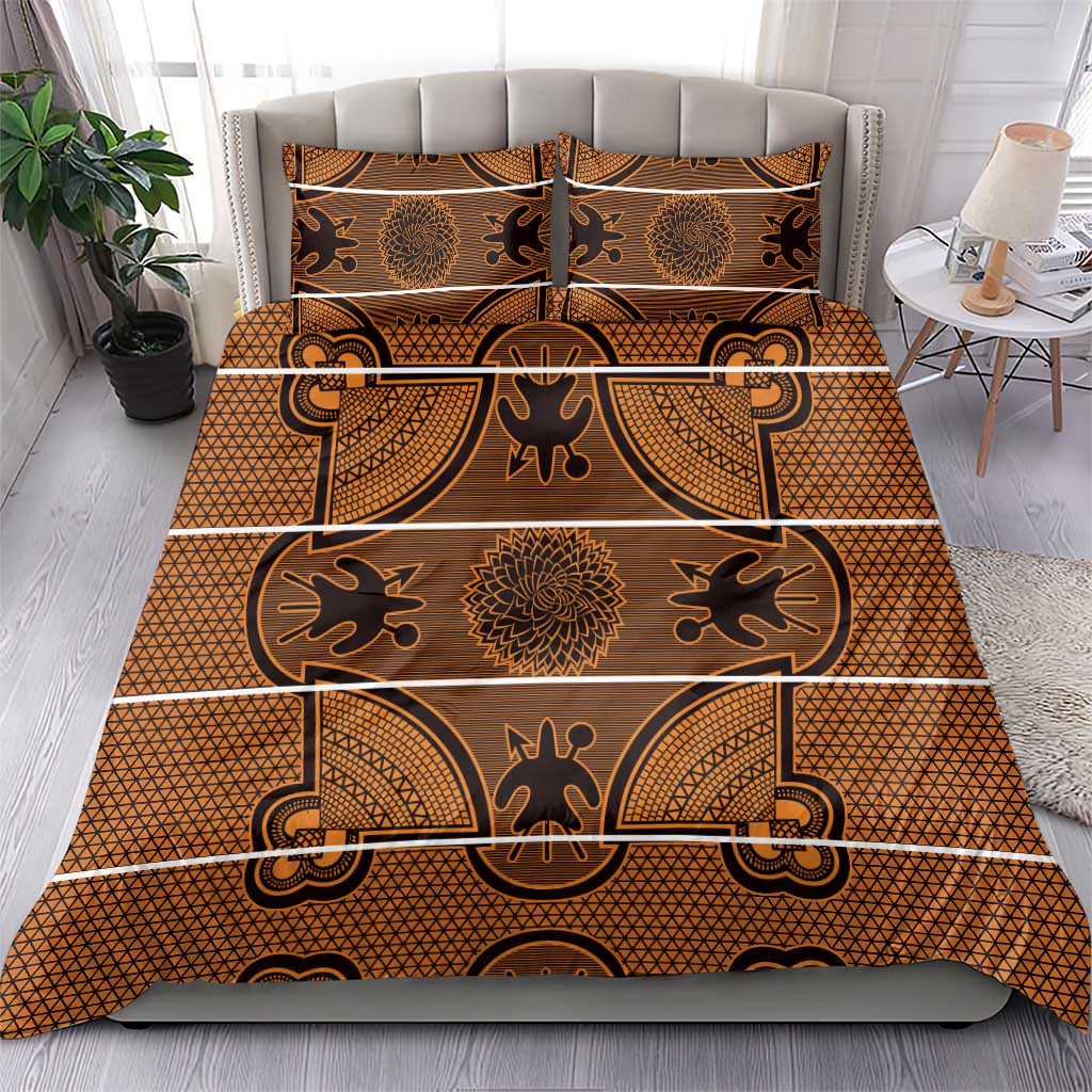 Basotho Blanket Bedding Set Lesotho Seanamarena Heritage - Orange LT15