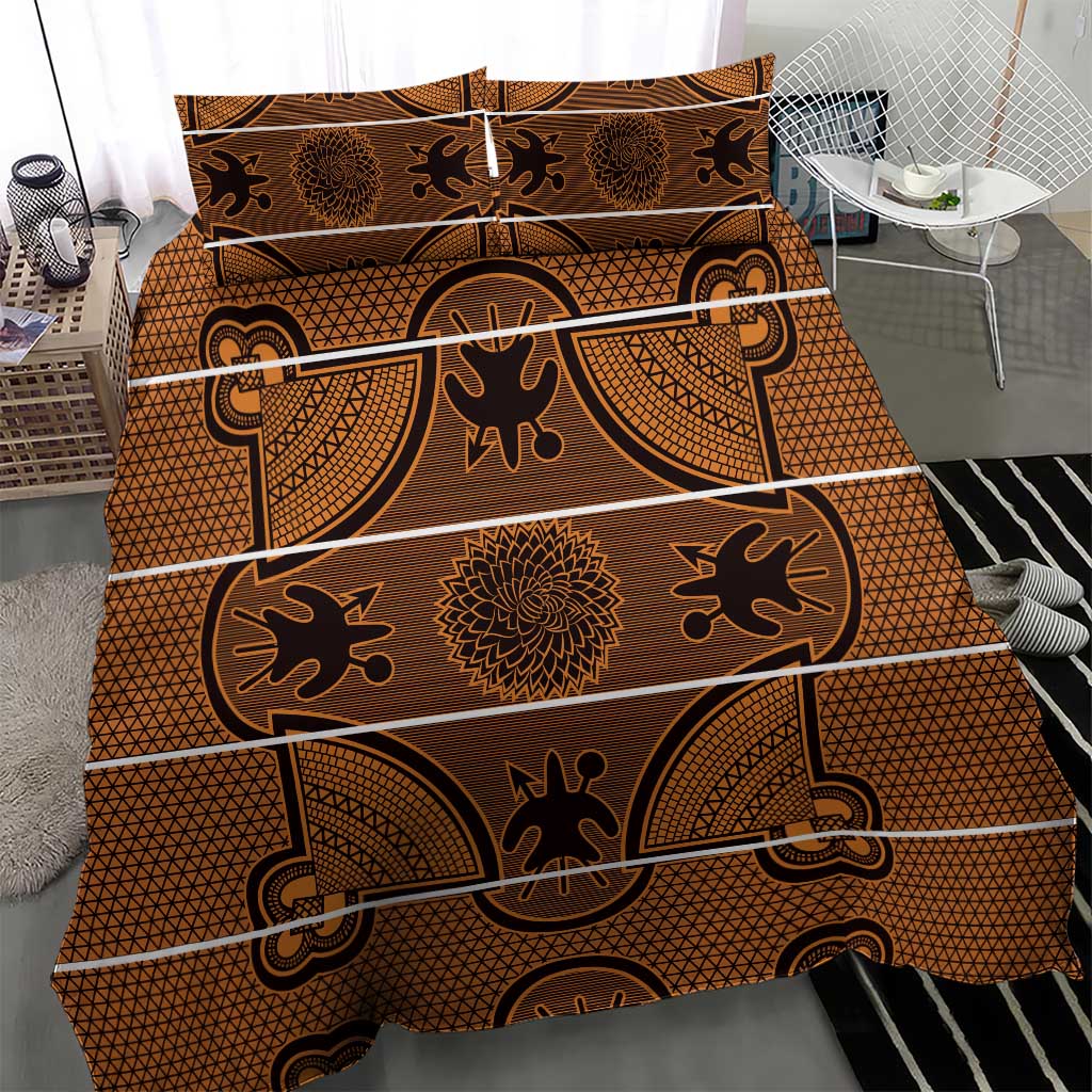 Basotho Blanket Bedding Set Lesotho Seanamarena Heritage - Orange LT15