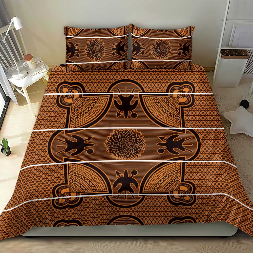 Basotho Blanket Bedding Set Lesotho Seanamarena Heritage - Orange LT15
